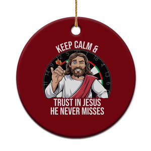 Keep Calm And Trust In Jesus Ceramic Ornament Christian Dartist Gift TS12 1pc Red Print Your Wear