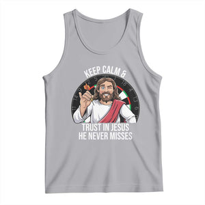 Keep Calm And Trust In Jesus Tank Top Christian Dartist Gift TS12 Athletic Heather Print Your Wear
