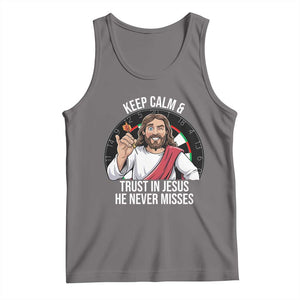 Keep Calm And Trust In Jesus Tank Top Christian Dartist Gift TS12 Deep Heather Print Your Wear