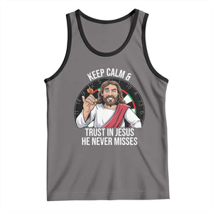 Keep Calm And Trust In Jesus Tank Top Christian Dartist Gift TS12 Deep Heather Black Print Your Wear
