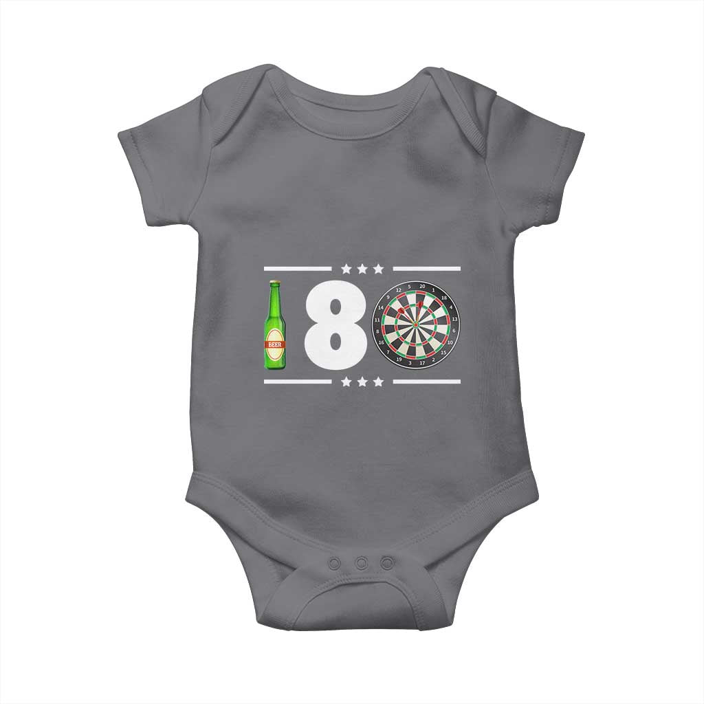 Darts Master 180 And Beer Baby Onesie Funny Bullseye Shooter Gift TS12 Charcoal Print Your Wear