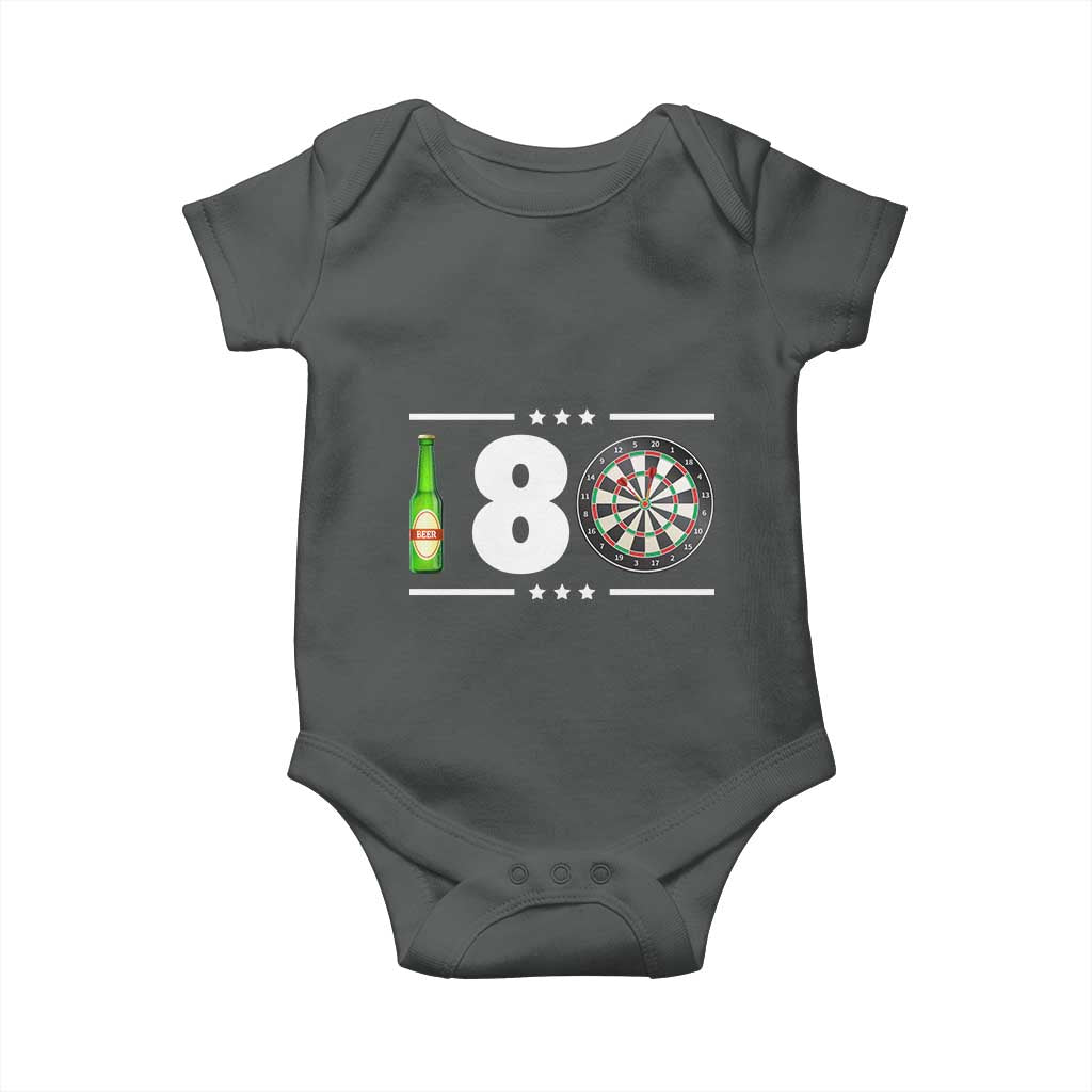 Darts Master 180 And Beer Baby Onesie Funny Bullseye Shooter Gift TS12 Dark Heather Print Your Wear