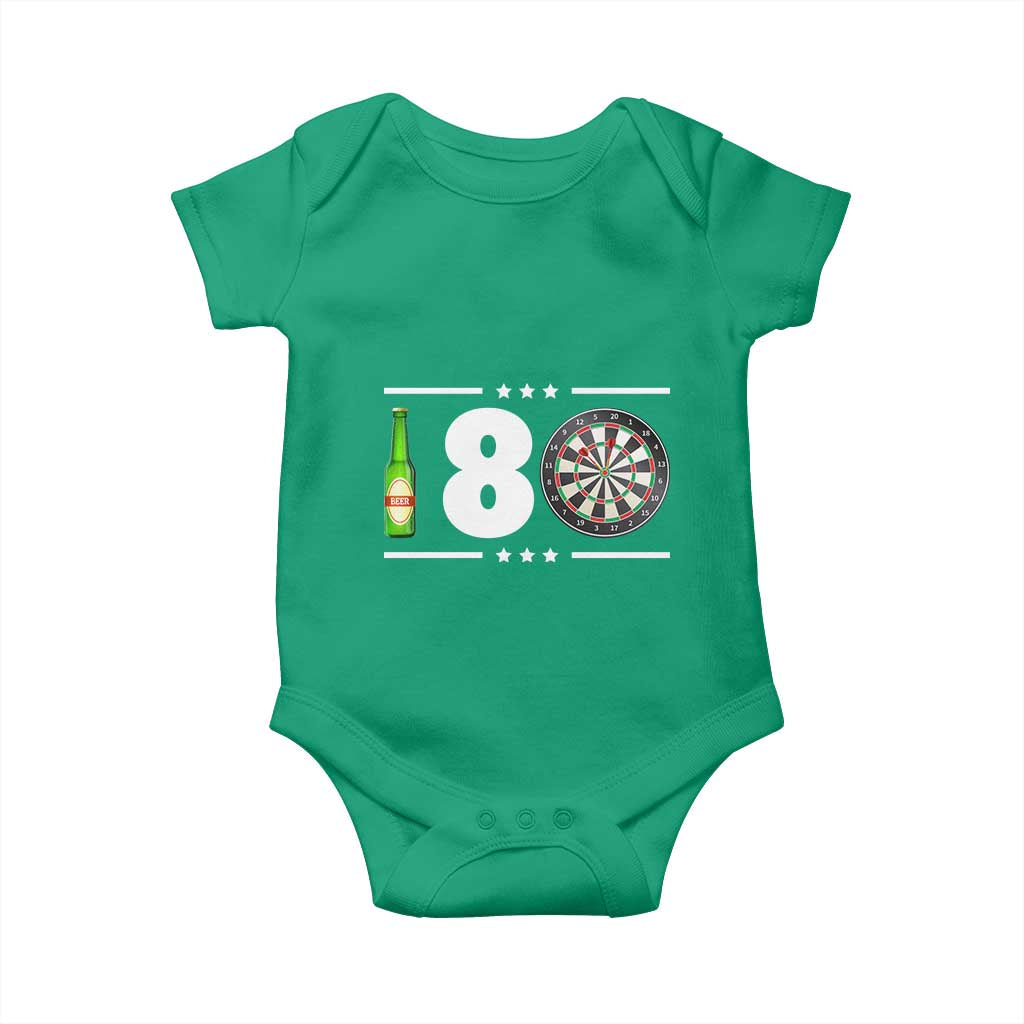 Darts Master 180 And Beer Baby Onesie Funny Bullseye Shooter Gift TS12 Irish Green Print Your Wear