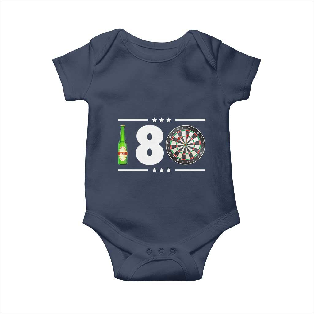 Darts Master 180 And Beer Baby Onesie Funny Bullseye Shooter Gift TS12 Navy Print Your Wear