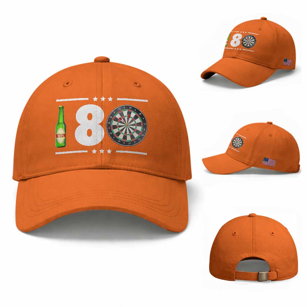Darts Master 180 And Beer Baseball Cap Funny Bullseye Shooter Gift TS12 Baseball Cap Universal Fit Orange Print Your Wear