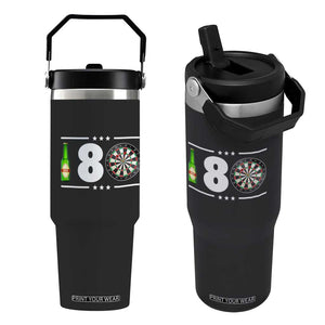 Darts Master 180 And Beer Flip Straw Tumbler Funny Bullseye Shooter Gift TS12 One Size: 30 oz Black Print Your Wear