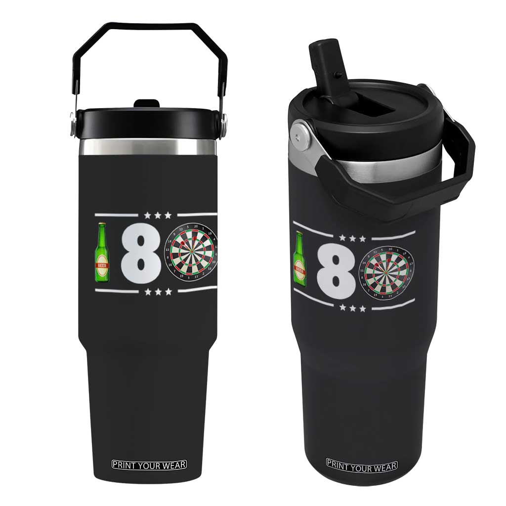 Darts Master 180 And Beer Flip Straw Tumbler Funny Bullseye Shooter Gift TS12 One Size: 30 oz Black Print Your Wear
