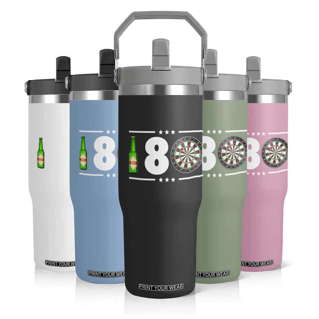 Darts Master 180 And Beer Flip Straw Tumbler Funny Bullseye Shooter Gift TS12 Print Your Wear