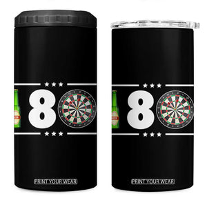 Darts Master 180 And Beer 4 in 1 Can Cooler Tumbler Funny Bullseye Shooter Gift TS12 One Size: 16 oz Black Print Your Wear