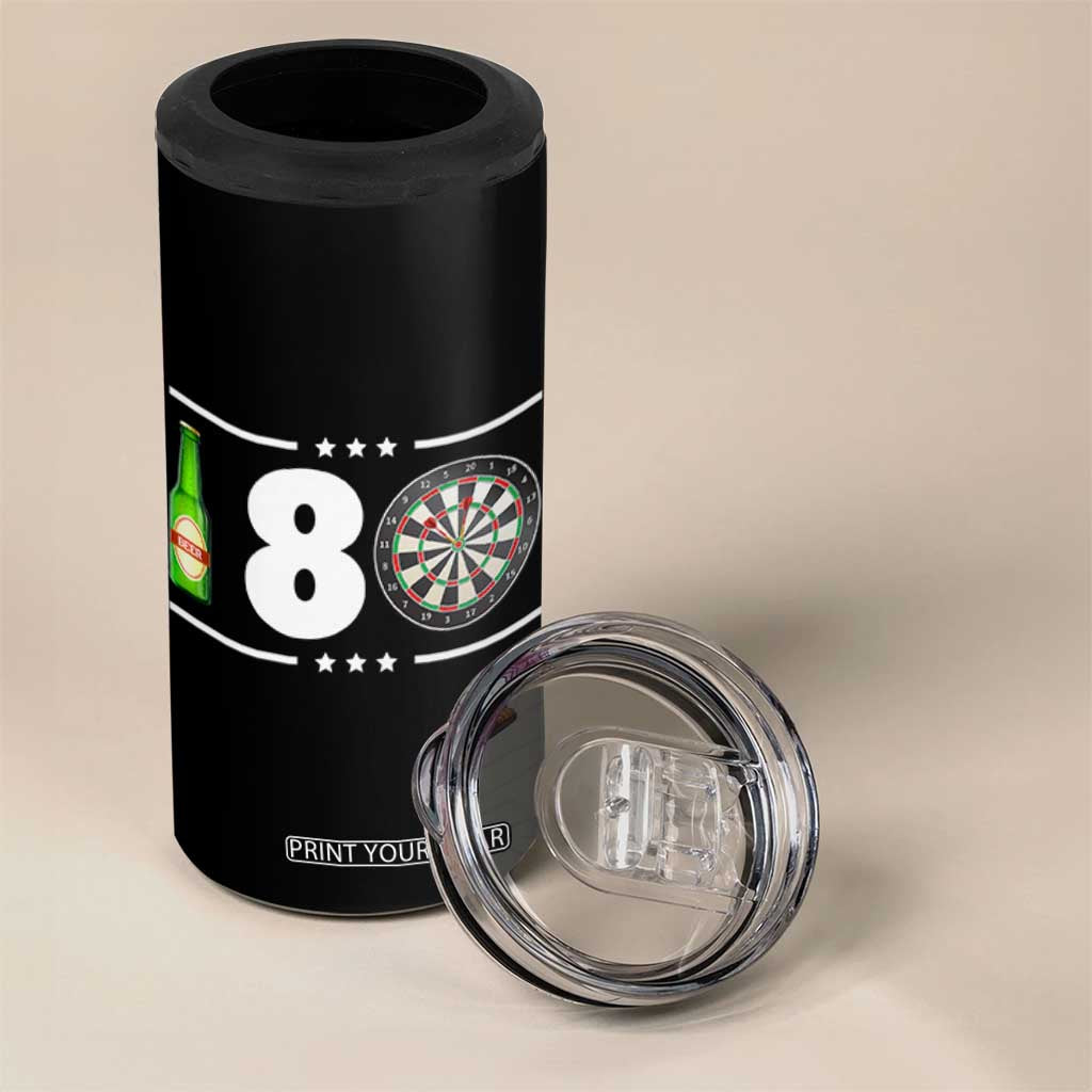 Darts Master 180 And Beer 4 in 1 Can Cooler Tumbler Funny Bullseye Shooter Gift TS12 Print Your Wear