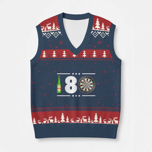 Darts Master 180 And Beer V-Neck Knit Sweater Vest Funny Bullseye Shooter Gift TS12 Navy Red Print Your Wear