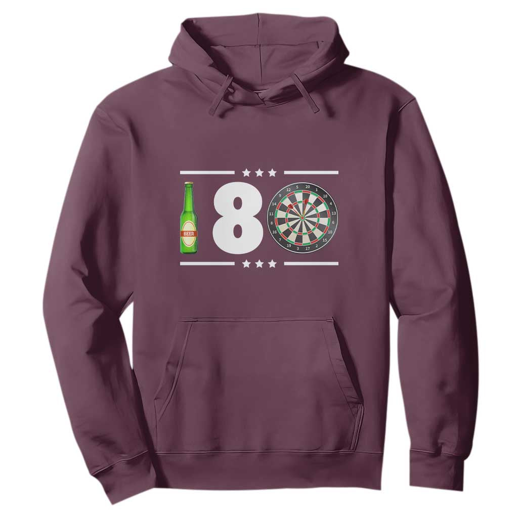Darts Master 180 And Beer Hoodie Funny Bullseye Shooter Gift TS12 Maroon Print Your Wear