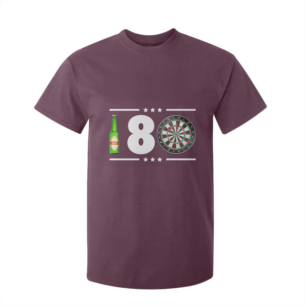 Darts Master 180 And Beer T Shirt For Kid Funny Bullseye Shooter Gift TS12 Maroon Print Your Wear