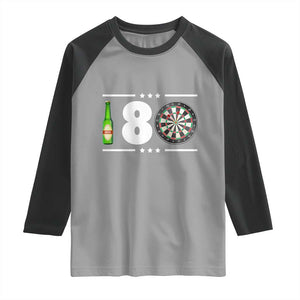 Darts Master 180 And Beer Raglan Shirt Funny Bullseye Shooter Gift TS12 Sport Gray Black Print Your Wear