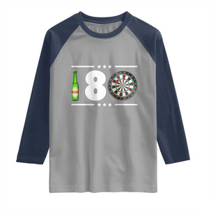 Darts Master 180 And Beer Raglan Shirt Funny Bullseye Shooter Gift TS12 Sport Gray Navy Print Your Wear