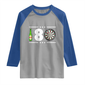 Darts Master 180 And Beer Raglan Shirt Funny Bullseye Shooter Gift TS12 Sport Gray Royal Print Your Wear