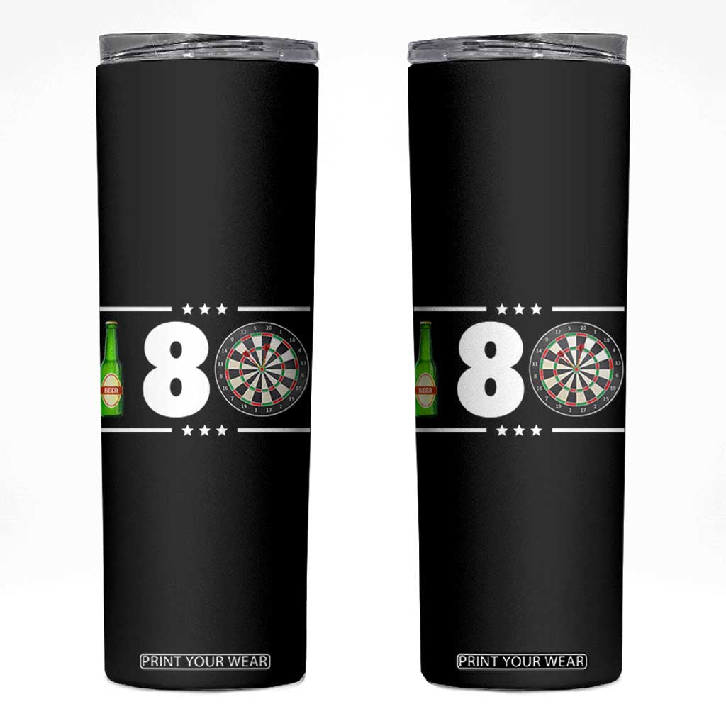 Darts Master 180 And Beer Skinny Tumbler Funny Bullseye Shooter Gift TS12 Black Print Your Wear