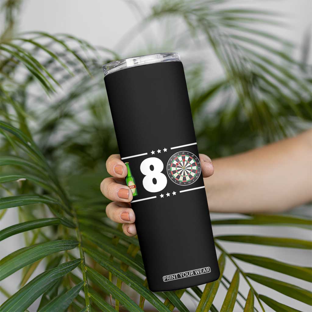 Darts Master 180 And Beer Skinny Tumbler Funny Bullseye Shooter Gift TS12 Print Your Wear