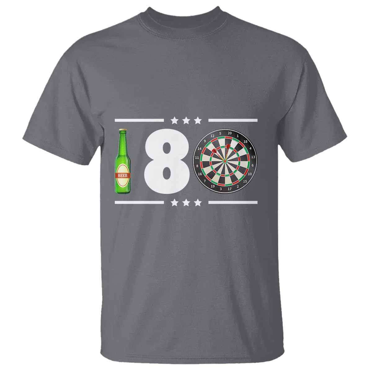 Darts Master 180 And Beer T Shirt Funny Bullseye Shooter Gift TS12 Charcoal Print Your Wear