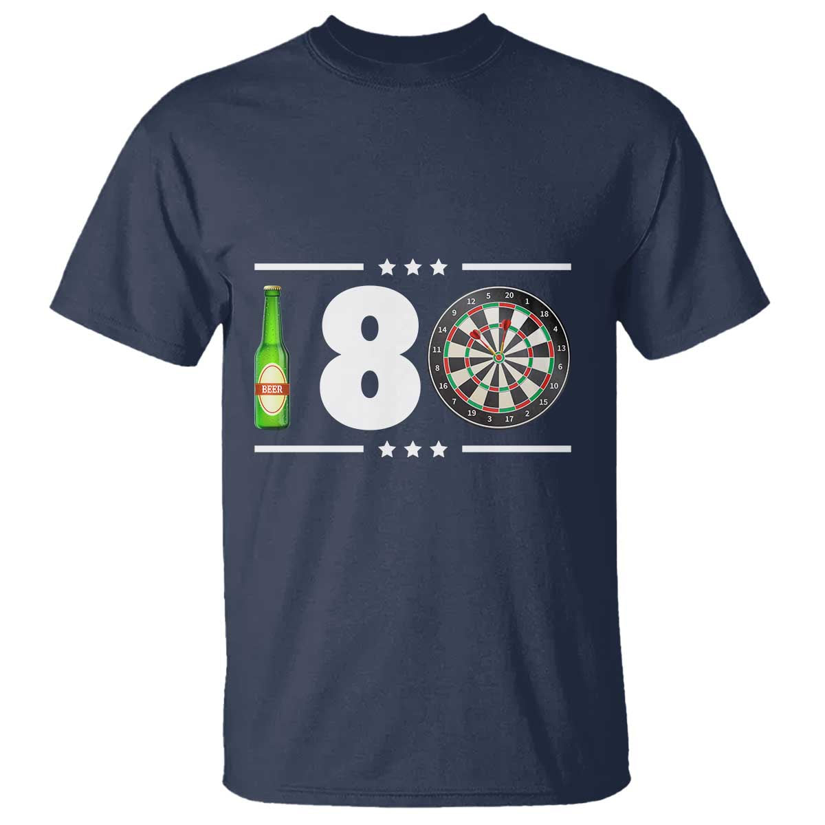 Darts Master 180 And Beer T Shirt Funny Bullseye Shooter Gift TS12 Navy Print Your Wear
