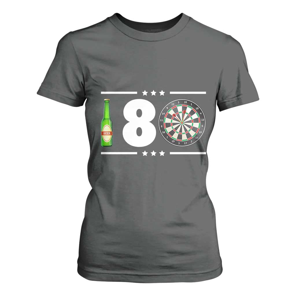 Darts Master 180 And Beer T Shirt For Women Funny Bullseye Shooter Gift TS12 Dark Heather Print Your Wear
