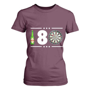 Darts Master 180 And Beer T Shirt For Women Funny Bullseye Shooter Gift TS12 Maroon Print Your Wear