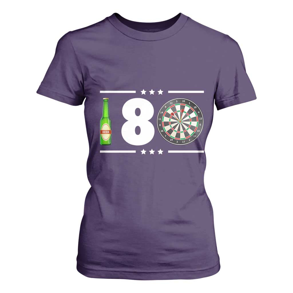 Darts Master 180 And Beer T Shirt For Women Funny Bullseye Shooter Gift TS12 Purple Print Your Wear