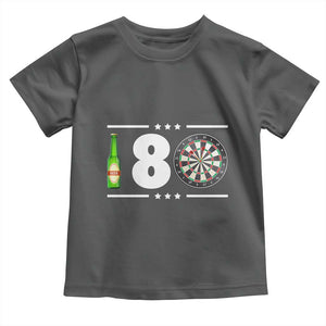 Darts Master 180 And Beer Toddler T Shirt Funny Bullseye Shooter Gift TS12 Dark Heather Print Your Wear