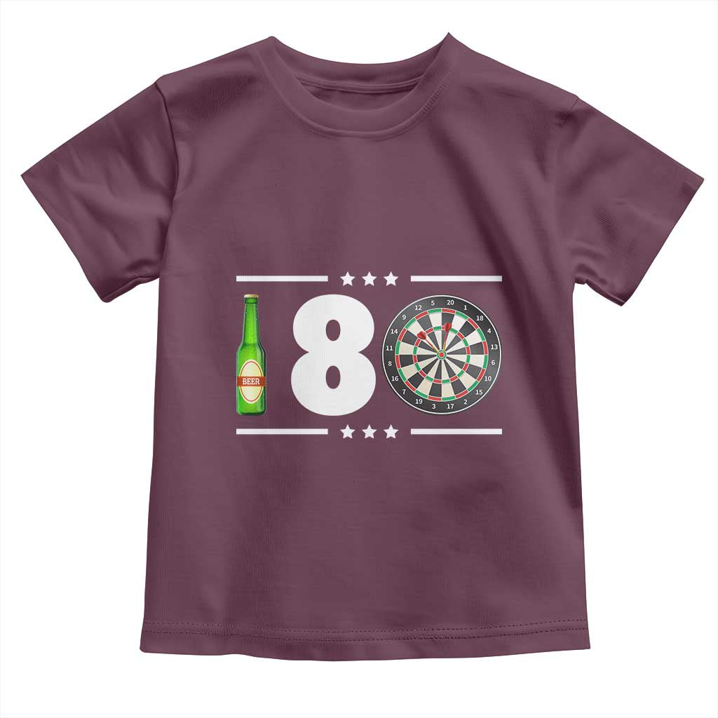 Darts Master 180 And Beer Toddler T Shirt Funny Bullseye Shooter Gift TS12 Maroon Print Your Wear