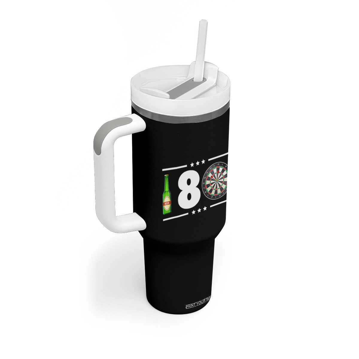 Darts Master 180 And Beer Tumbler With Handle Funny Bullseye Shooter Gift TS12 Print Your Wear