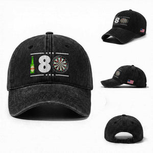 Darts Master 180 And Beer Washed Cotton Baseball Cap Funny Bullseye Shooter Gift TS12 Washed Cap Universal Fit Black Print Your Wear