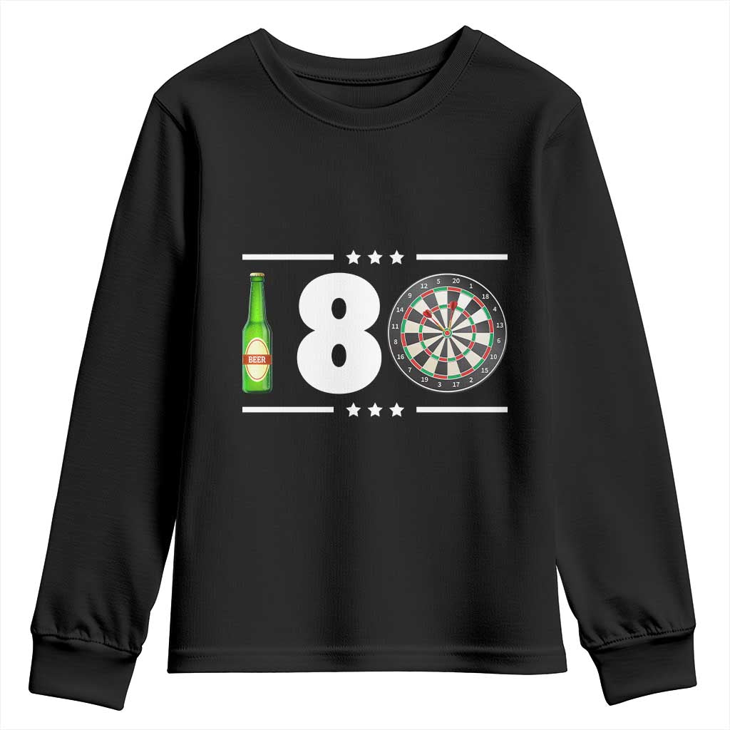 Darts Master 180 And Beer Youth Sweatshirt Funny Bullseye Shooter Gift TS12 Black Print Your Wear