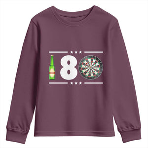 Darts Master 180 And Beer Youth Sweatshirt Funny Bullseye Shooter Gift TS12 Maroon Print Your Wear
