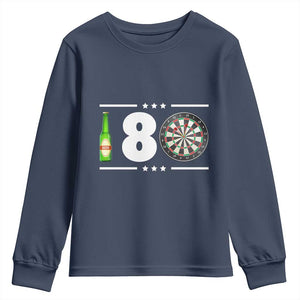 Darts Master 180 And Beer Youth Sweatshirt Funny Bullseye Shooter Gift TS12 Navy Print Your Wear