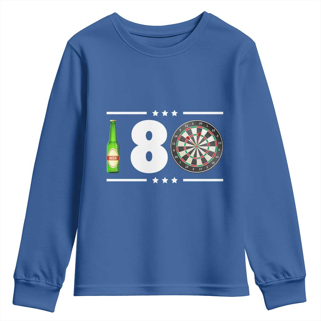 Darts Master 180 And Beer Youth Sweatshirt Funny Bullseye Shooter Gift TS12 Royal Blue Print Your Wear