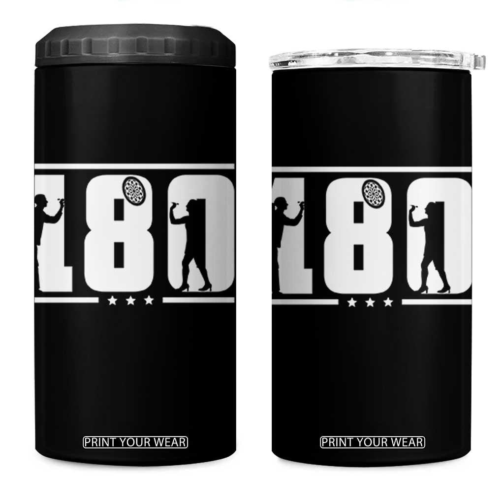 Darts 180 Max Score Player 4 in 1 Can Cooler Tumbler Darts Fan Gift TS12 One Size: 16 oz Black Print Your Wear