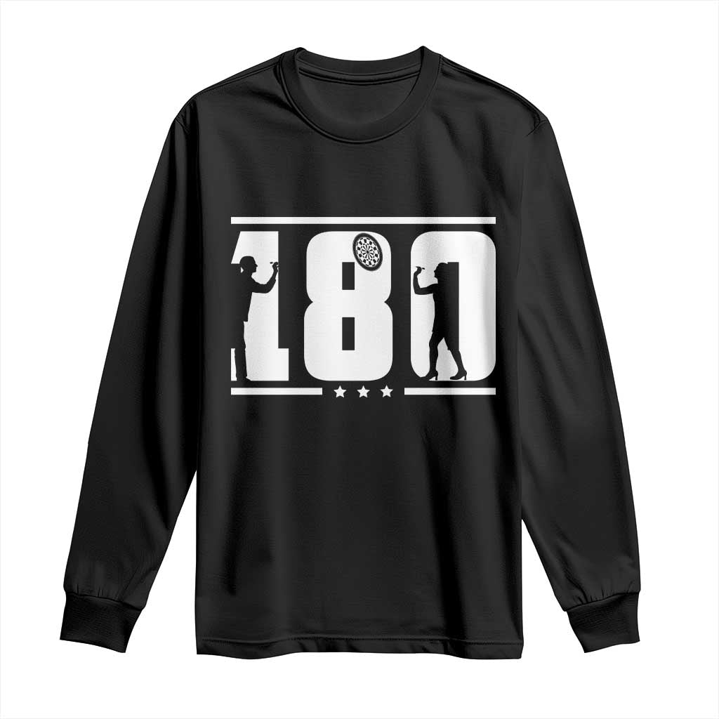 Darts 180 Max Score Player Long Sleeve Shirt Darts Fan Gift TS12 Black Print Your Wear
