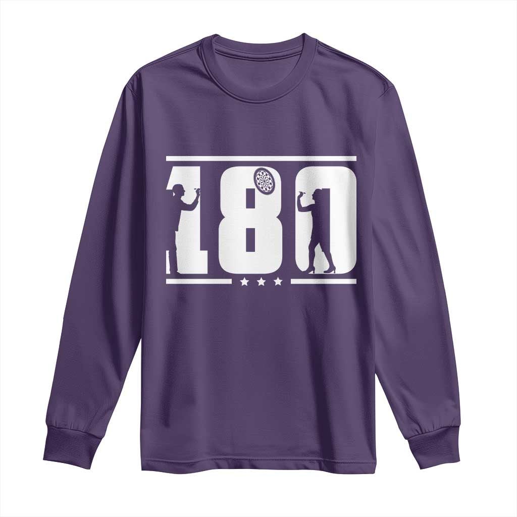 Darts 180 Max Score Player Long Sleeve Shirt Darts Fan Gift TS12 Purple Print Your Wear