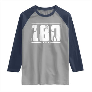 Darts 180 Max Score Player Raglan Shirt Darts Fan Gift TS12 Sport Gray Navy Print Your Wear