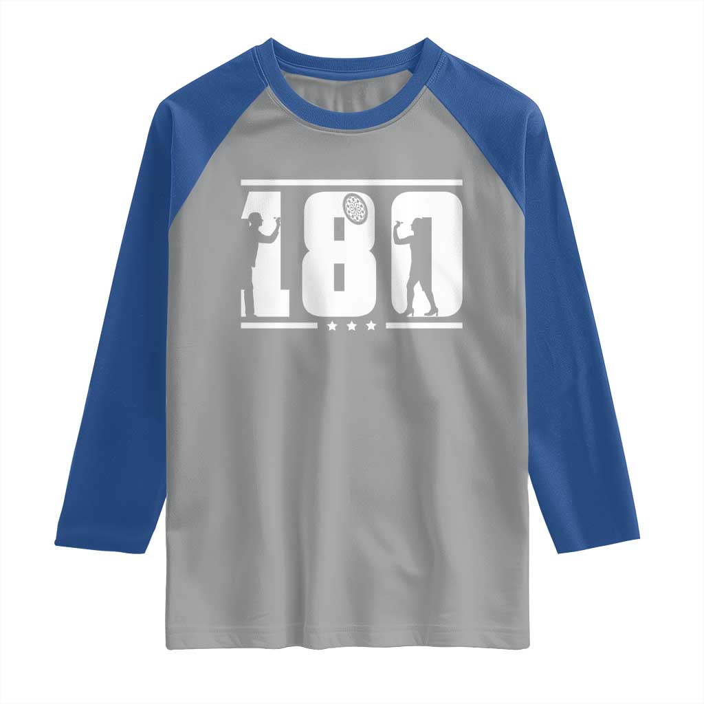 Darts 180 Max Score Player Raglan Shirt Darts Fan Gift TS12 Sport Gray Royal Print Your Wear