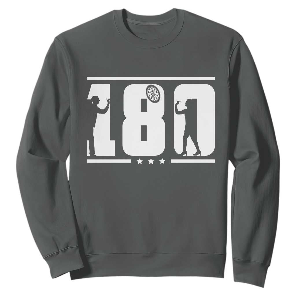 Darts 180 Max Score Player Sweatshirt Darts Fan Gift TS12 Dark Heather Print Your Wear