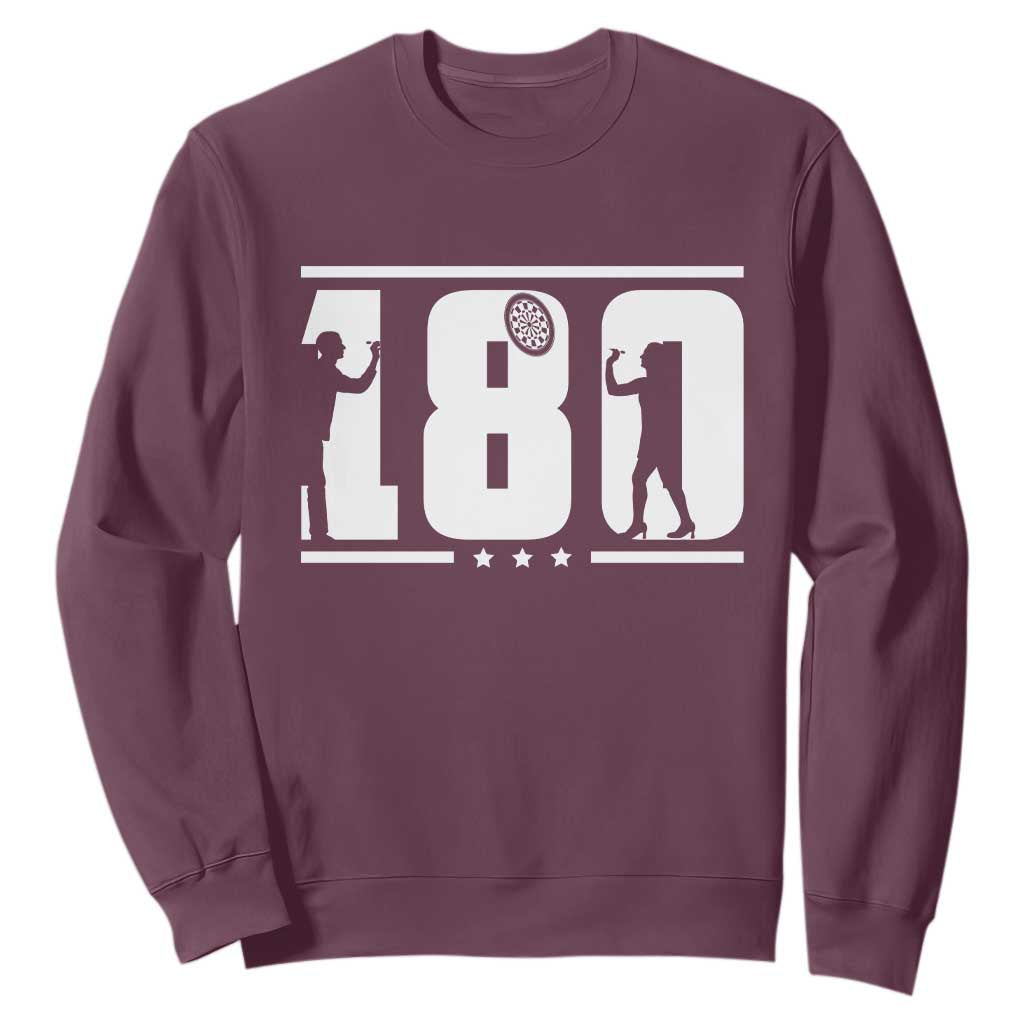 Darts 180 Max Score Player Sweatshirt Darts Fan Gift TS12 Maroon Print Your Wear