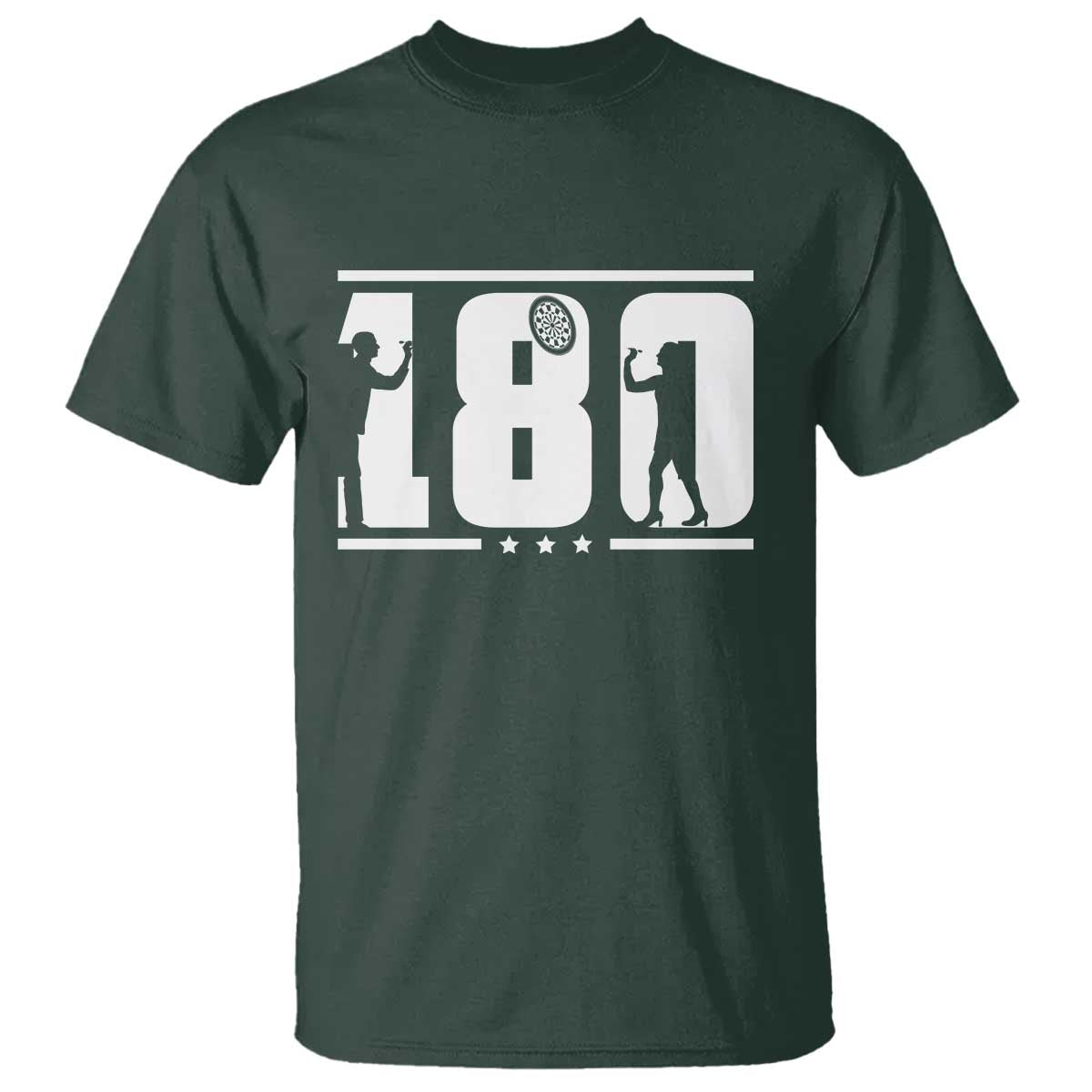Darts 180 Max Score Player T Shirt Darts Fan Gift TS12 Dark Forest Green Print Your Wear