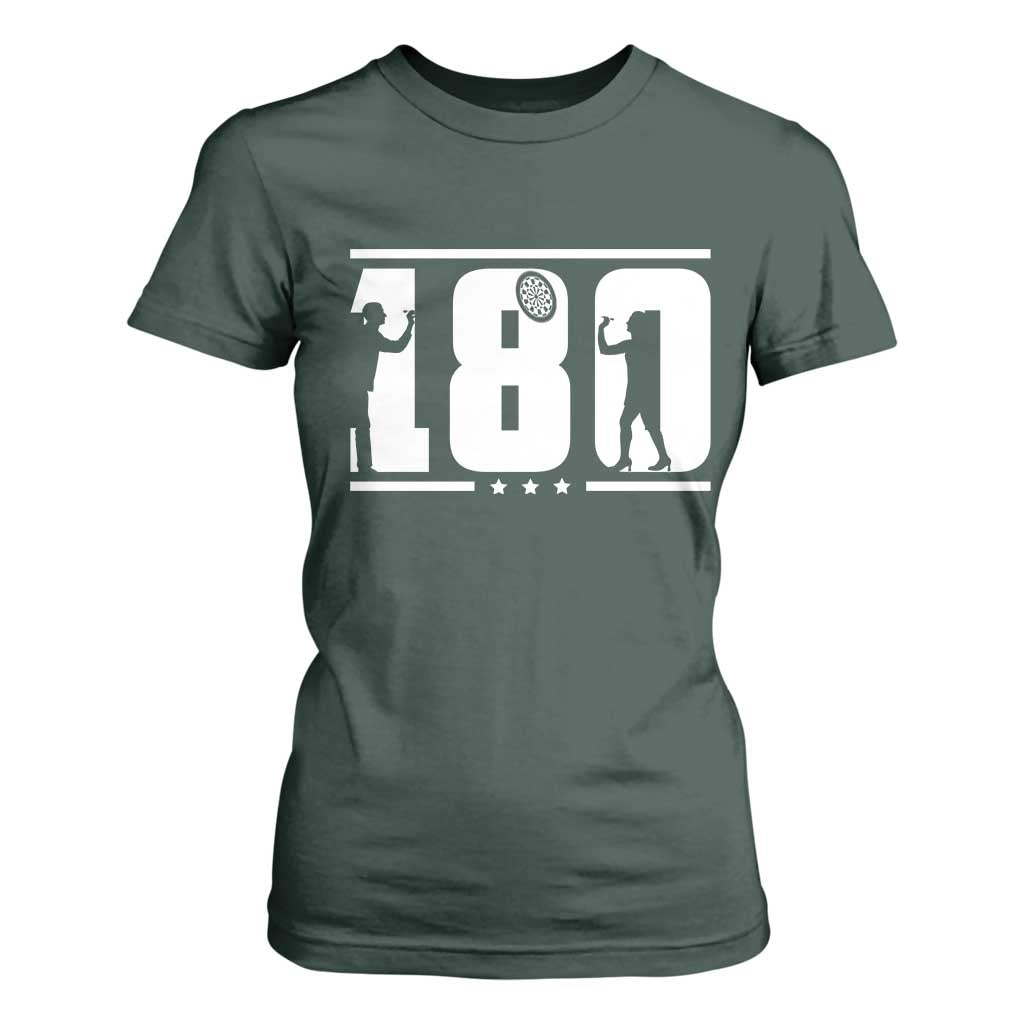 Darts 180 Max Score Player T Shirt For Women Darts Fan Gift TS12 Dark Forest Green Print Your Wear