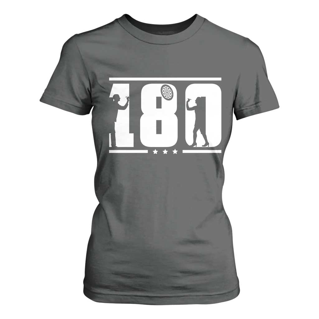 Darts 180 Max Score Player T Shirt For Women Darts Fan Gift TS12 Dark Heather Print Your Wear