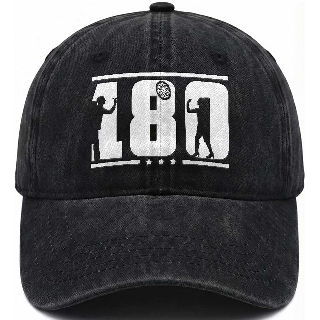 Darts 180 Max Score Player Washed Cotton Baseball Cap Darts Fan Gift TS12 Print Your Wear