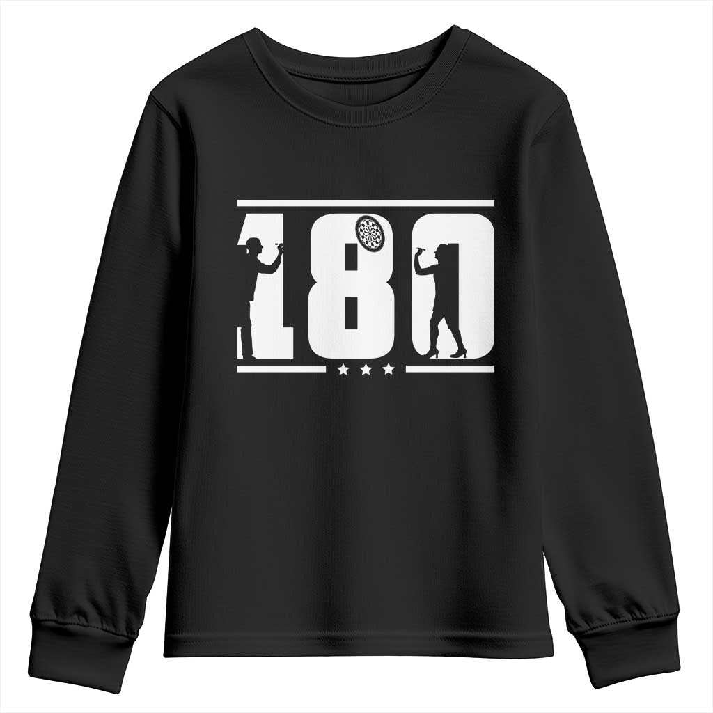 Darts 180 Max Score Player Youth Sweatshirt Darts Fan Gift TS12 Black Print Your Wear