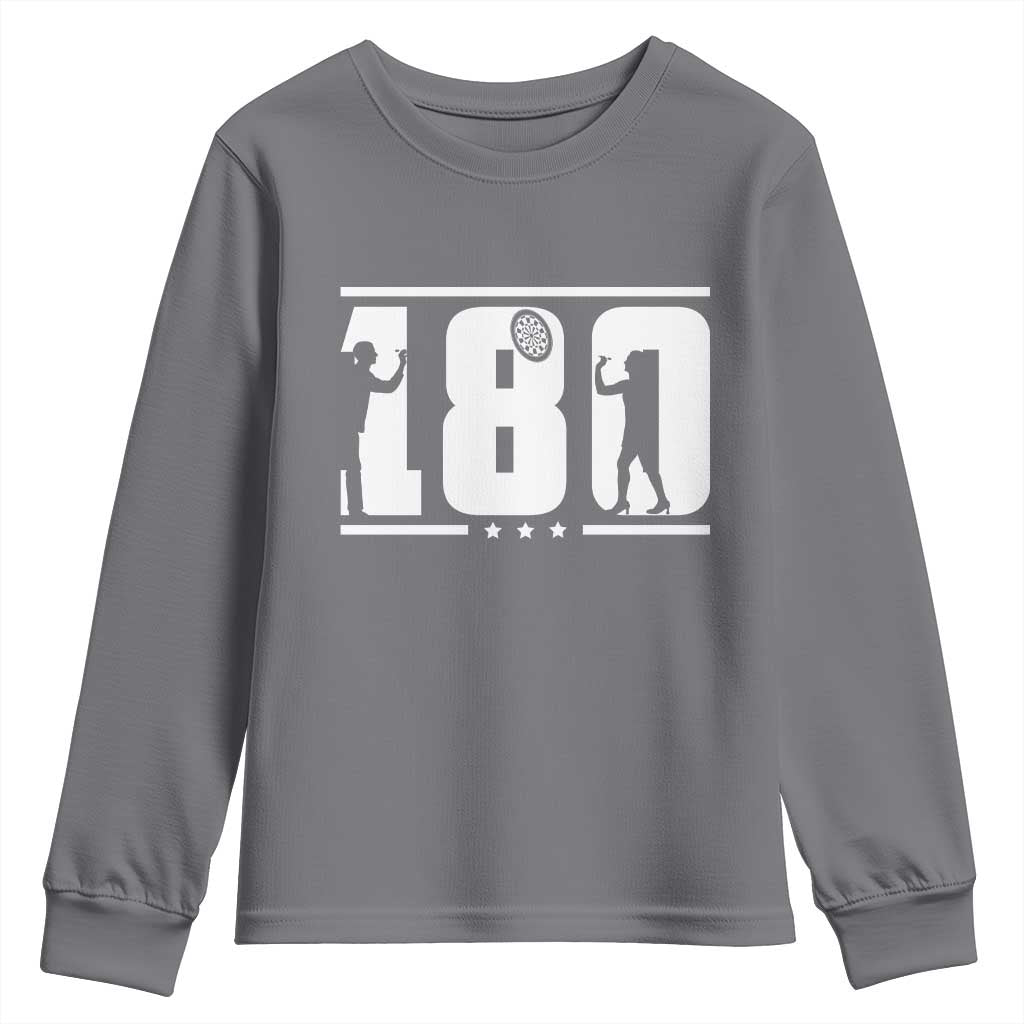 Darts 180 Max Score Player Youth Sweatshirt Darts Fan Gift TS12 Charcoal Print Your Wear