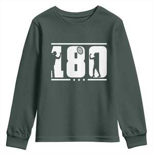 Darts 180 Max Score Player Youth Sweatshirt Darts Fan Gift TS12 Dark Forest Green Print Your Wear