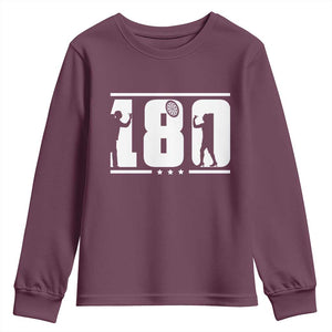 Darts 180 Max Score Player Youth Sweatshirt Darts Fan Gift TS12 Maroon Print Your Wear